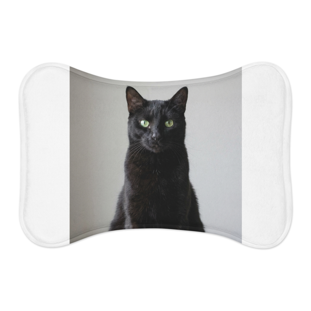 Custom Pet Photo Feeding Mat, shown with an example photo