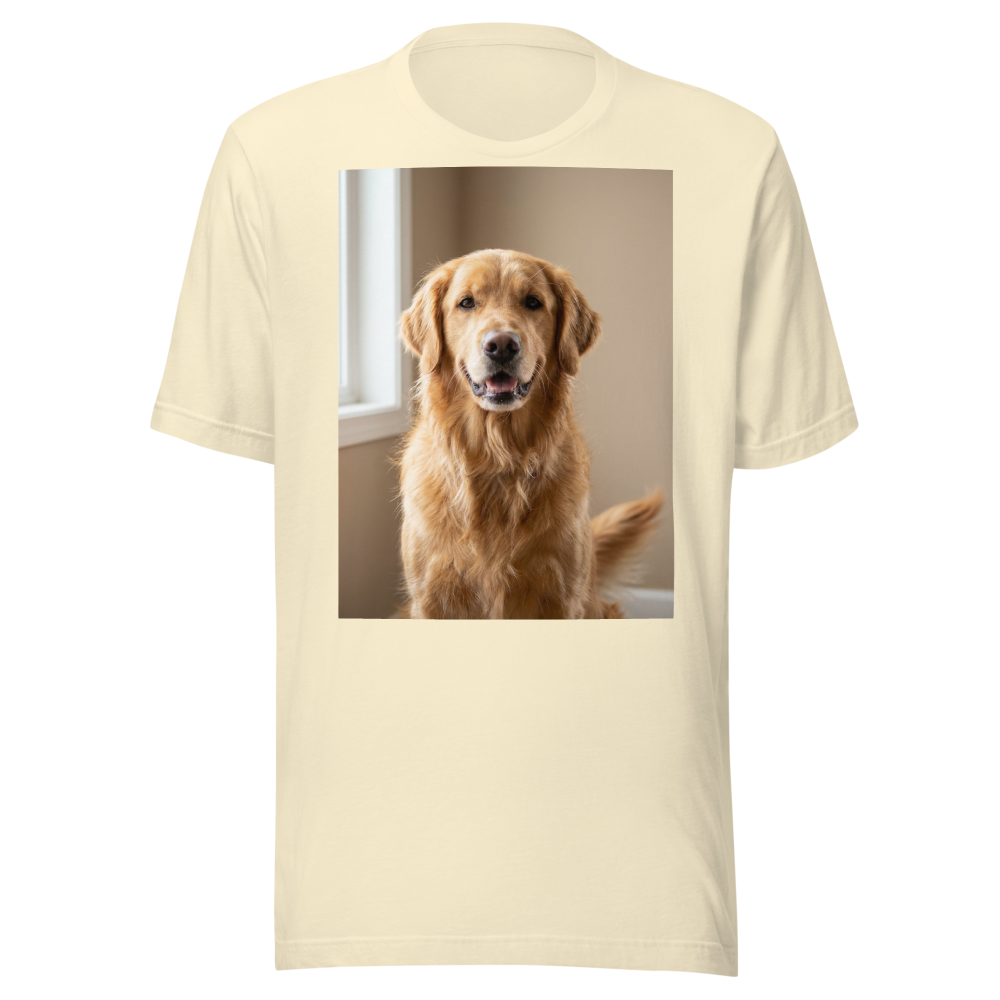 Custom Pet Photo T-Shirt, shown with an example photo